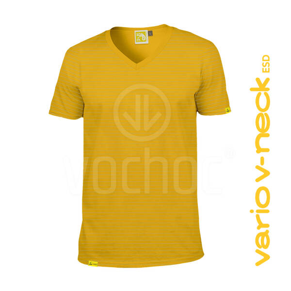 Pracovní triko do "V" CHAMEO VARIO V-NECK ESD, žlutá